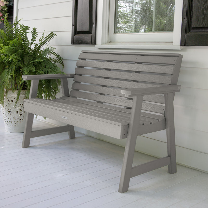 Banc de jardin en plastique Midwest, H 32 po x l 52 po x P 25 po, Gris havre