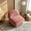 Fauteuil d'appoint pivotant, base en métal à 360 degrés avec revêtement en velours-887678980