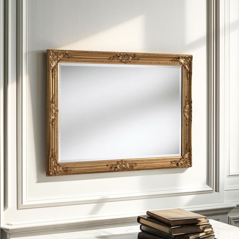 Madeleine Carved Classic Accent Mirror, 74cm H x 104cm W, Gold