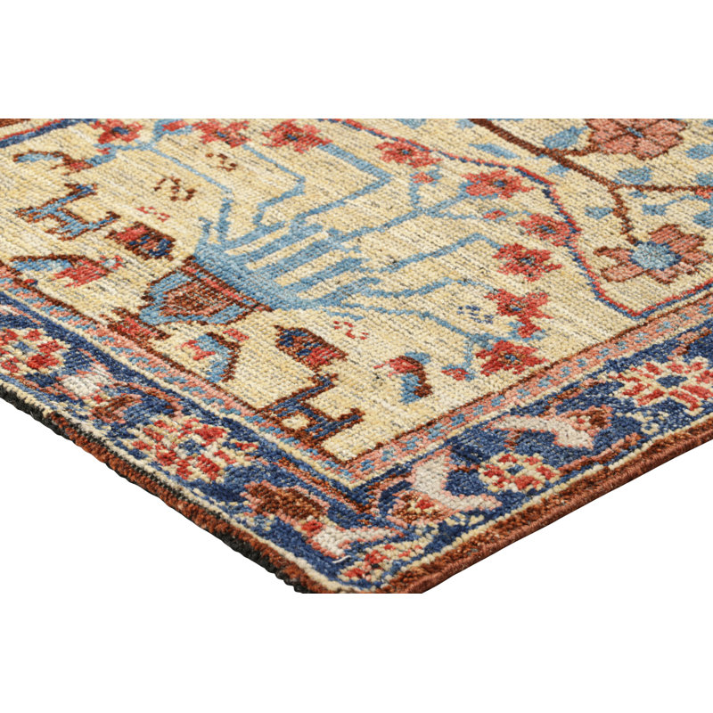 Rug & Kilim’S  Bakhtiari Style Rug In Beige With Colorful Floral Patterns, Rectangle 5' x 8'