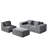 86'' L Shaped Couch With Armrest Organizer,3 Seats Sofas With Movable Ottoman,Comfy Sectional Sofa With Thick Cushion,Linen Sectional Couches For Living Room,Bedroom,Apartment,Dark Gray-920480286-920480284