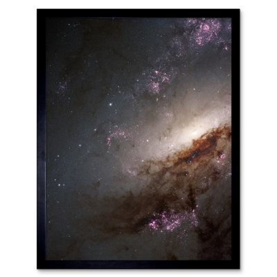 Hubble Space Telescope NGC 4258 Messier 106 Orange Purple - Single Picture Frame Print