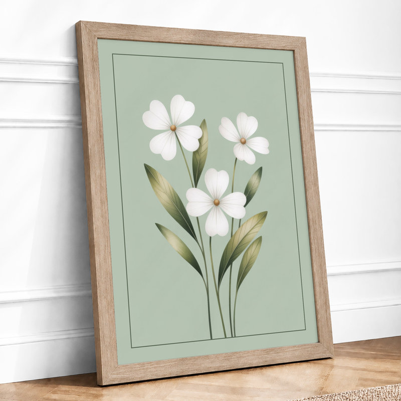 Delicate Bloom Study Botanical - Framed Print, Oak, A3 - 42.0 x 29.7 cm