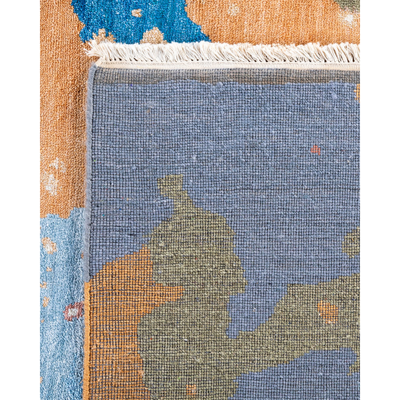 Overdyed One-of-a-Kind 9' 2" X 12' 1" Hand Knotted Area Rug