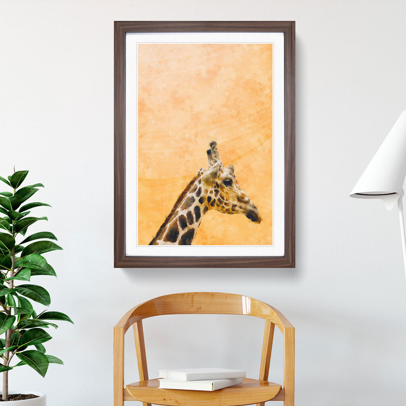 Giraffe Vol.6 - Framed Print, 65cm H x 48cm W x 2cm D, Walnut Framed
