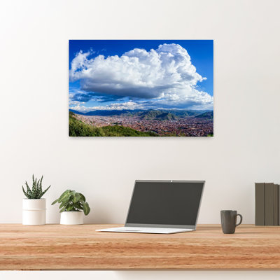 Ciel et paysage avec roches et horizon, Sacsaywaman, Cusco, Pérou, art abstrait contemporain, art mural de la ville