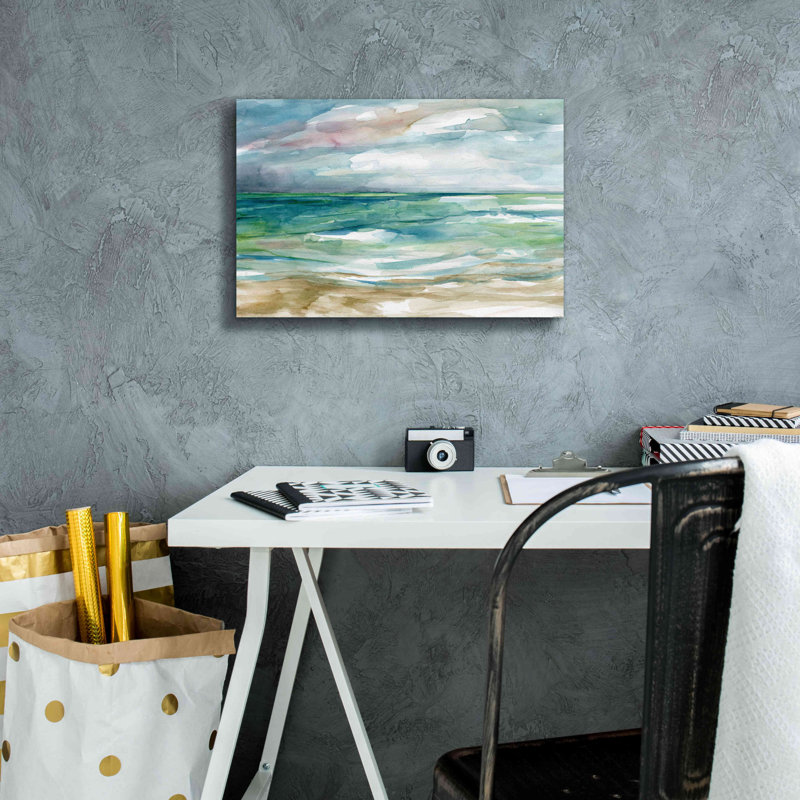 «Low Tide 2» par Jadei, peinture sur toile tendue, H 12 po x l 18 po x P 0,75 po