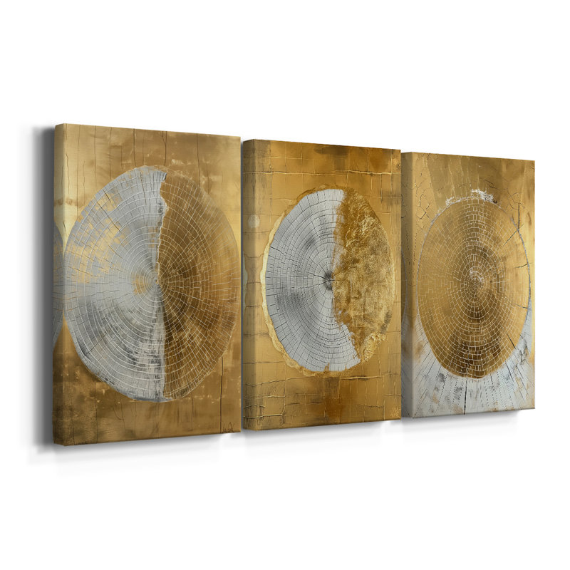ABSTRACT Series CCXIX  -Custom Wrapped Gallery Canvas - 3 Pieces, 12" H x 24" W