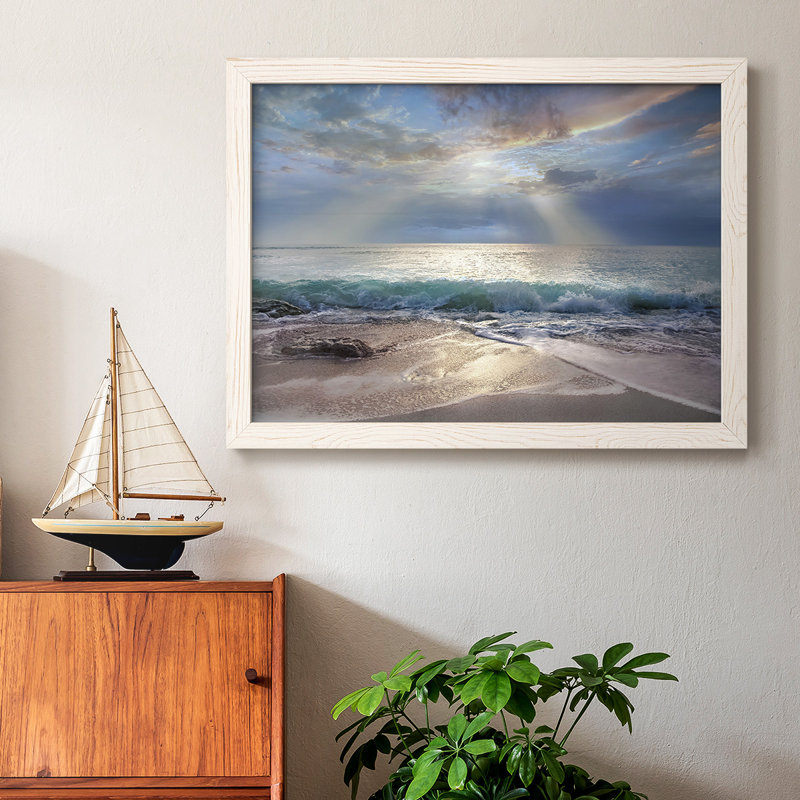 «Aqua Blue Morning», reproduction d'un seul cadre photo sur toile, Blanc, H 22 po x l 32 po x P 1,5 po