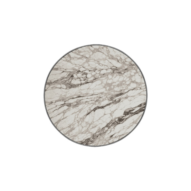 Tapis gris soyeux et moelleux, Rond 4 pi