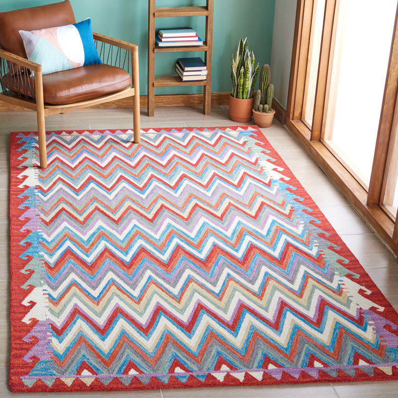 Tapis rouge / ivoire Horwich 405, Rectangle 4 pi x 6 pi