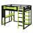 Modern Loft Bed Featuring A Built In Desk, Shelves-304044406