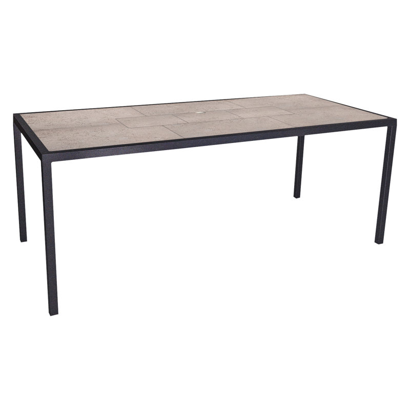 Quadra Outdoor Rectangle Dining Table, Summit Gray, Graphite