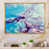 Toile avec cadre flottant or