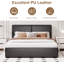 Modern Upholstered Platform Bed Frame with Headboard and 2 Storage Drawers – Faux Leather, Strong Wood Slat Support, Heavy Duty, Noise-Free – Queen Size, PU Black-444348291-444348317