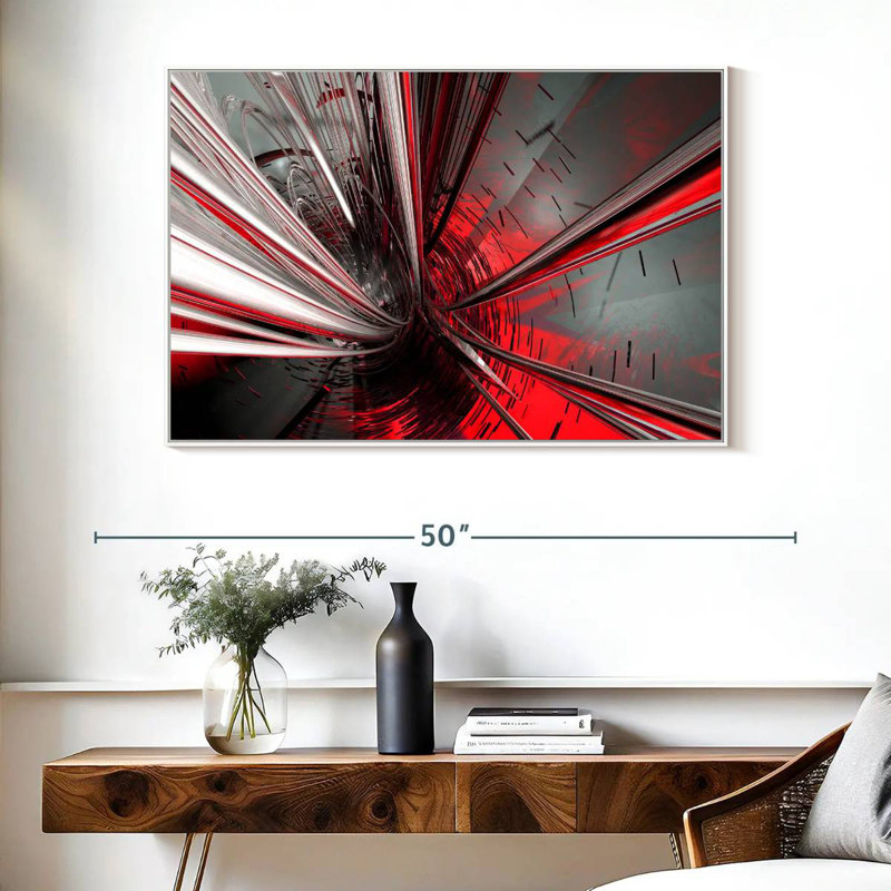 Deep Fractal Giard, Floating Frame White, 40" X 27"