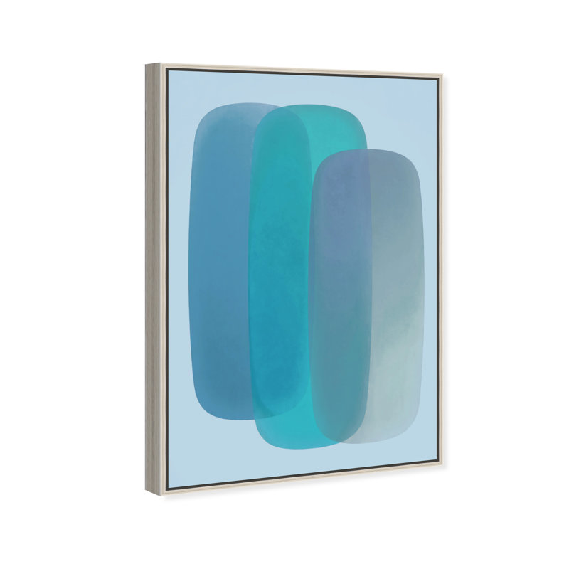 Teal Gradients Print by Oliver Gal, 46"H x 31"W, Silver Floater Frame