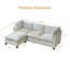 Canapé modulaire 96,5 po pour le salon, canapé rembourré en tissu doux de type 3 places avec un repose-pieds en L-209033293