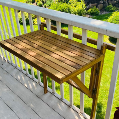 Jceon Rectangular Acacia Outdoor Folding Balcony Table