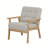 Modern Scandinavian Armchair, Solid Wood Frame Light Natural Finish, Breathable Linen-Blend Upholstery, Multi-Functional Accent Dining Chair & Office Chair for Living Room Bedroom Reading Nook-877350953