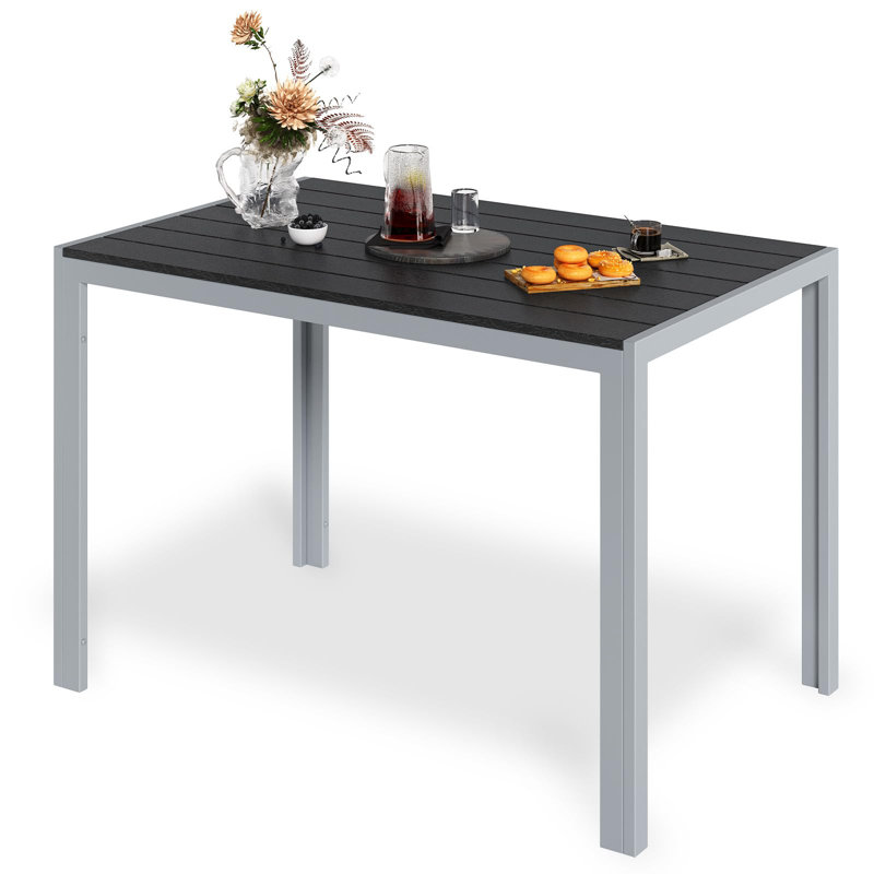 Rectangular 110Cm L Outdoor Balcony Table, Grey