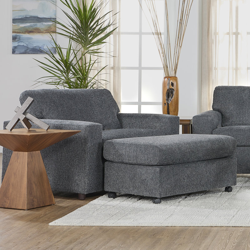 Repose-pieds avec roulettes Hughes Furniture 18600, Contour frêne