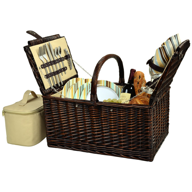 Panier de pique-nique pour quatre, Rayures Santa Cruz