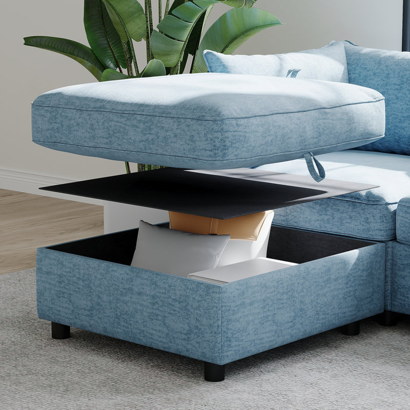 Siège sans accoudoirs pour canapé modulaire modulaire avec rangement, idéal pour le salon, offrant confort, durabilité et assemblage à faire soi-même