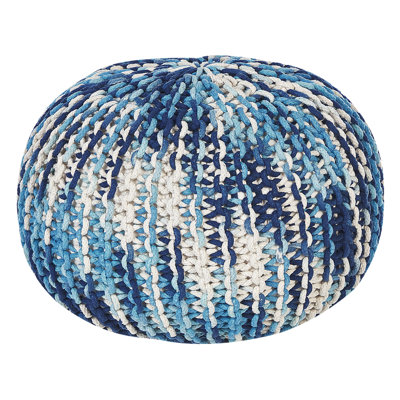 Maxville 50cm Wide Round Abstract Pouffe Ottoman