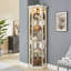 Vitrine de coin lumineuse - Vitrine de salon, objets de collection antiques, rangement pour verres à vin et à bar - Conception élégante d'angle avec lumières incluses-734457618