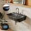 Lavabo mural pour salle de bain Los Flexi noir mat avec 3 trous de robinet 8 po L 24 po x l 17 po
