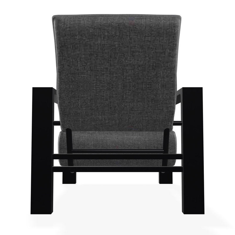 Larssen Deep Seating Cushion Arm Chair, Black, Cast Slate Sunbrella® Plainweave