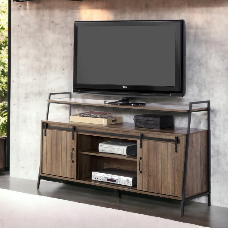 modern tv stand, media console, entertainment center for TVs, 33" H x 60" W x 18" D
