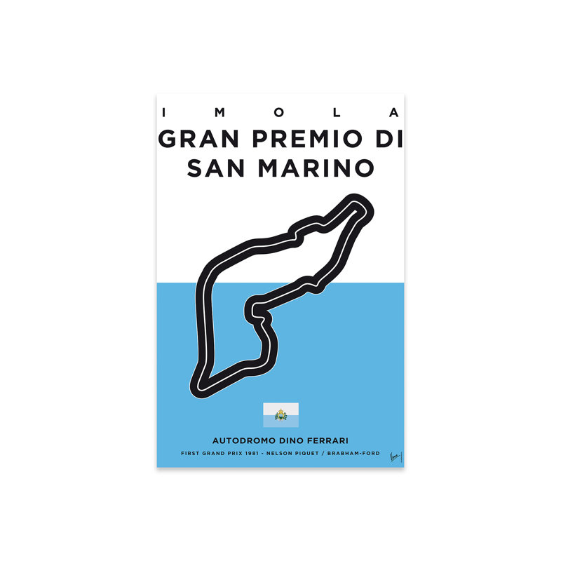 F1 Imola Track Minimal by Chungkong - No Frame Painting