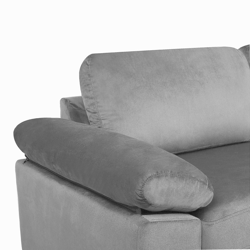 Canapé modulaire en velours avec méridienne Shannon, Gray