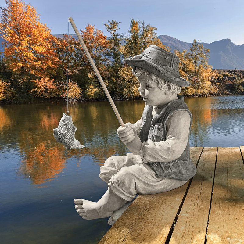 Statue de petit pêcheur d'Avignon Handcast