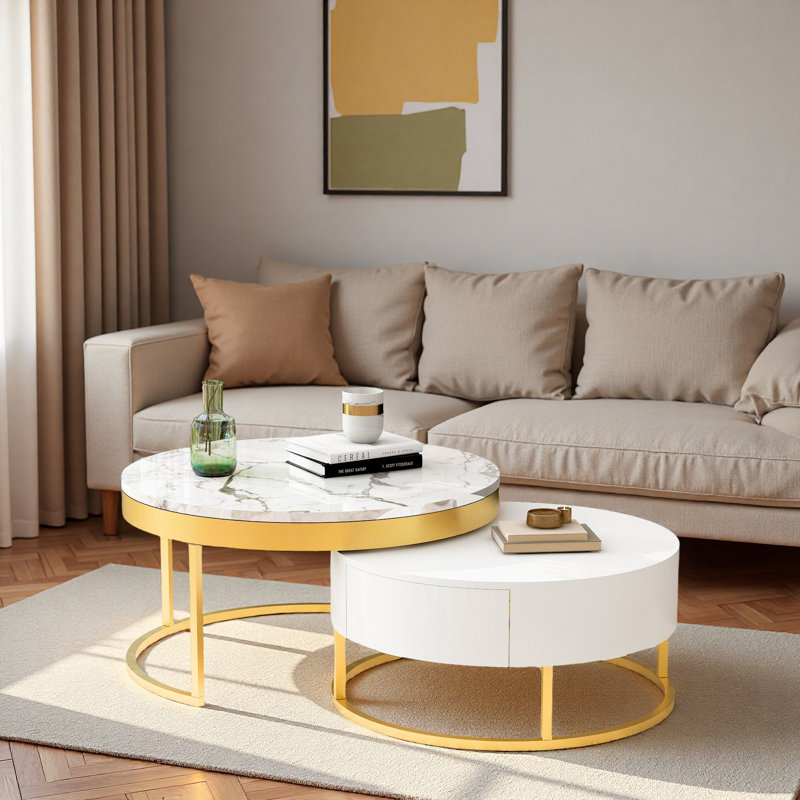 Table basse gigogne moderne avec tiroirs Modern