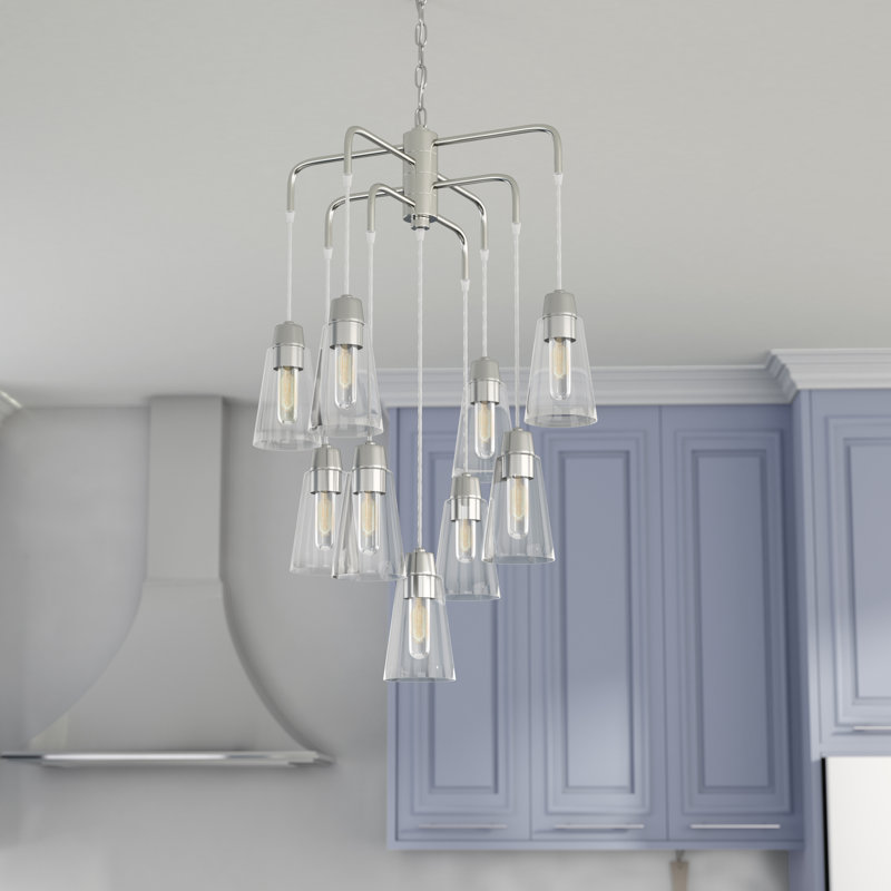Lustre linéaire moderne Spoutnik 9 lumières Irina