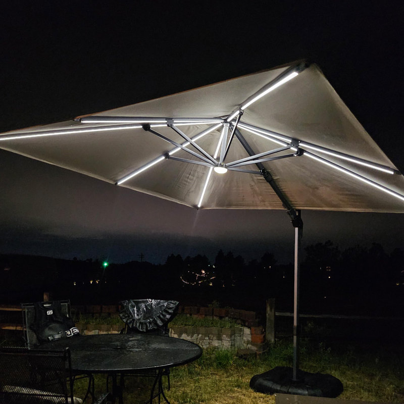 Parasol en porte-à-faux 120 po beige, Beige