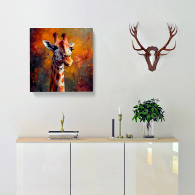 Giraffe Neo-Impressionism - Wrapped Canvas