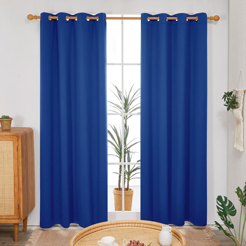 Makua Room Darkening Curtain Pair, 52" W x 45" L, Light Beige