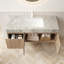 Ensemble de meuble-lavabo simple 48 po avec lavabo ceremique, armoire de rangement murale avec plateau en pierre frittée-293312101