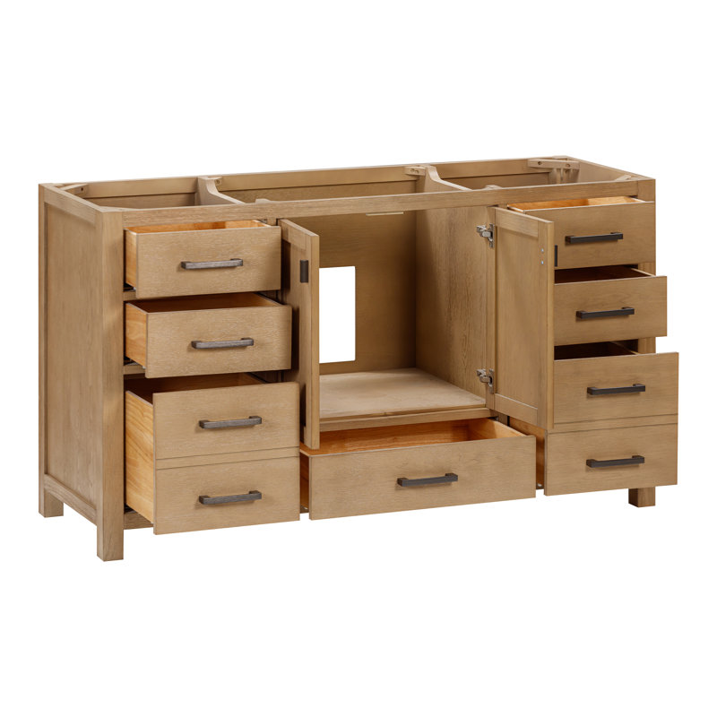 Souther 60'' Single Bathroom Vanity Base Only in Brushed Oak Finish
