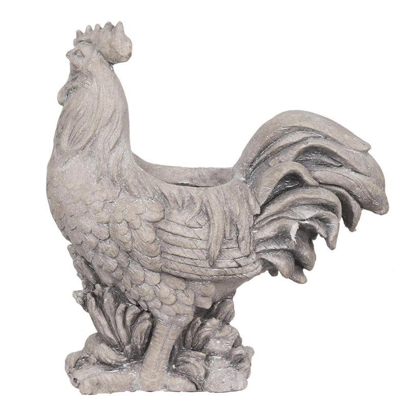 Pot de fleurs statue en magnésium coq Platt