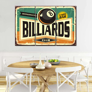 Ensemble de billard club sur toile 3 pièces (Ensemble de 3)
