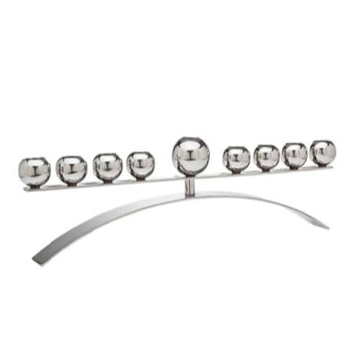 Stainless Steel Menorah with Ball Design
