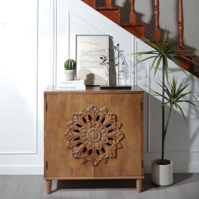 Exquisite Hand-Carved Wooden Cabinet for Versatile Home Storage
