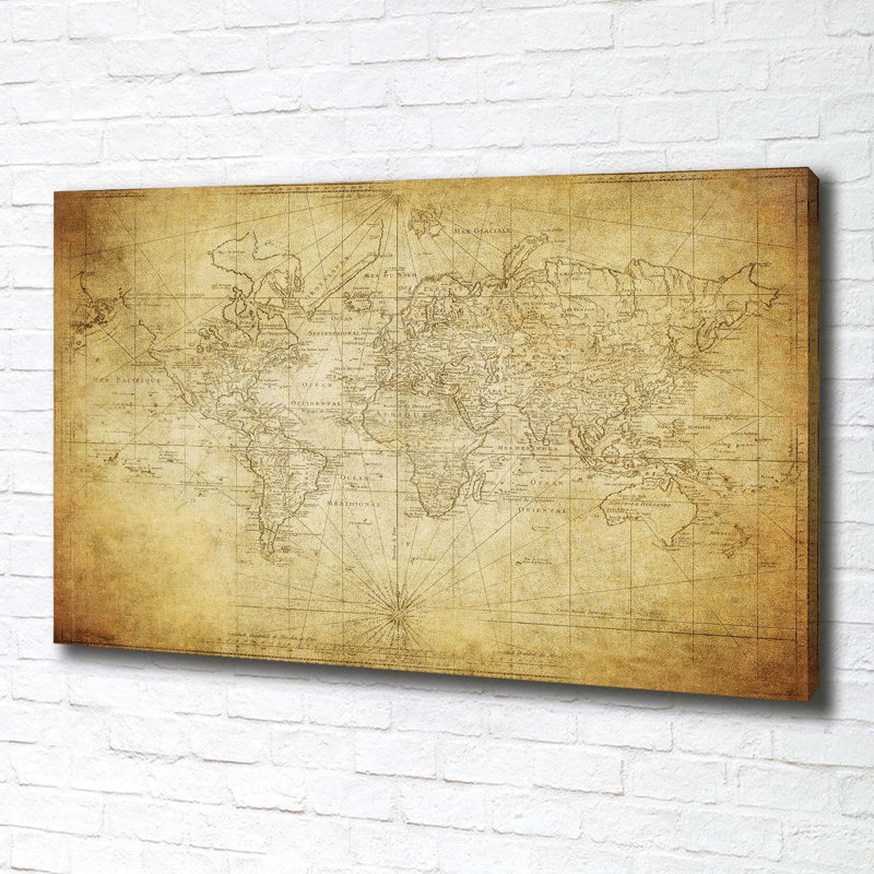 Old Map Of The World - Wrapped Canvas Print