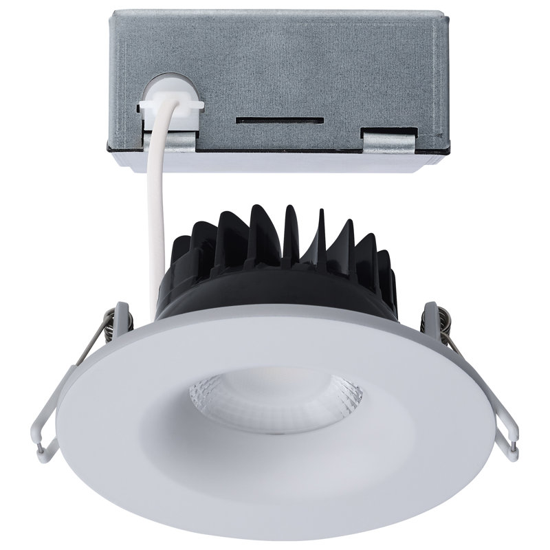 10 Watt LED Direct Wire Downlight Remote Driver CCT Selectable Dimmable Round Black Finish, White