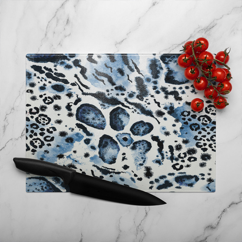 Leopard Print Glass Chopping Board